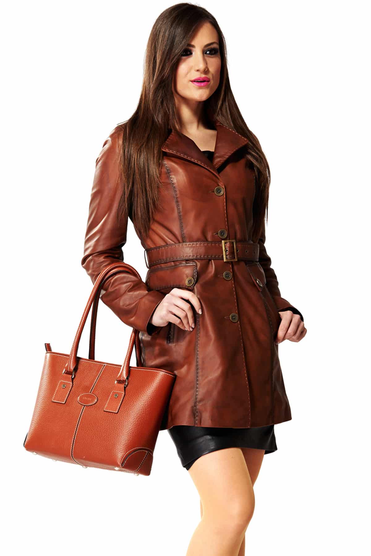 genuine brown leather jacket