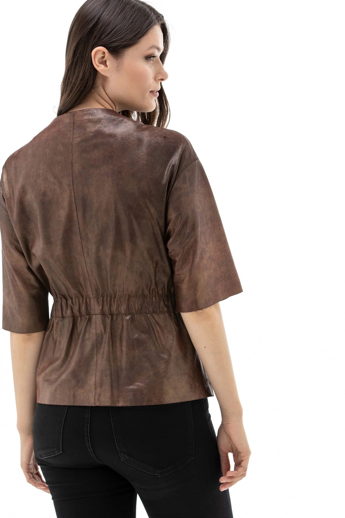 Chocolate Brown Leather Jacket Womens
