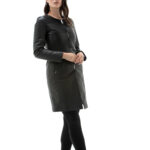 Women's 100% Real Black Leather Coat