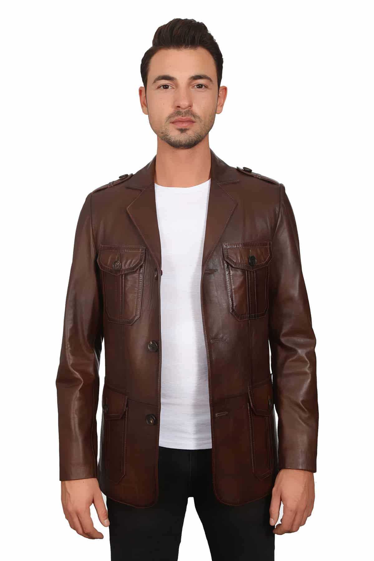 Brown Leather Jacket Mens Fashion