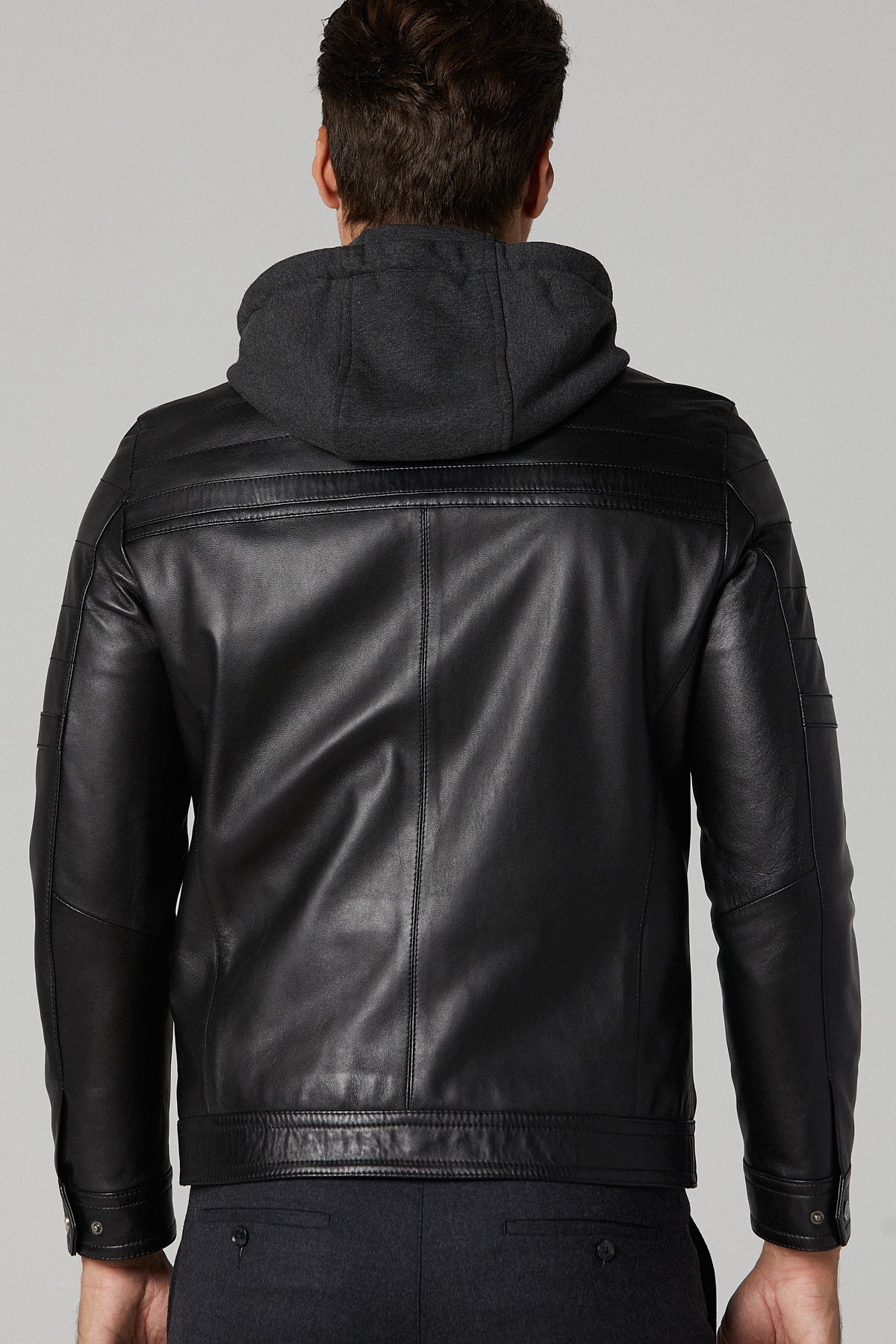 Gents Hoody Leather Jacket | Hooded Fashion Leather Jackets