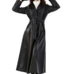 Ladies Black Leather Coat