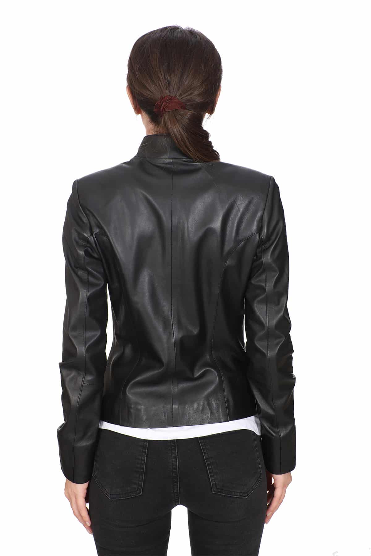 Classic Black Jacket - Genuine Leather Jacket Womens Near Me