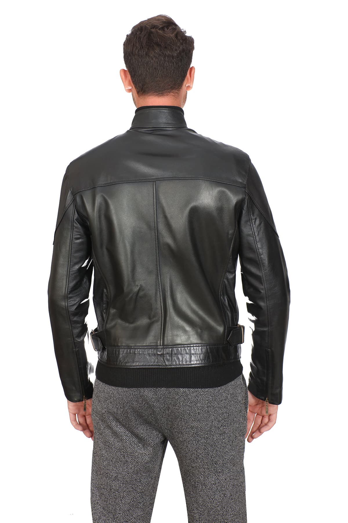 Men's 100 % Real Black Leather Biker Nico Jacket