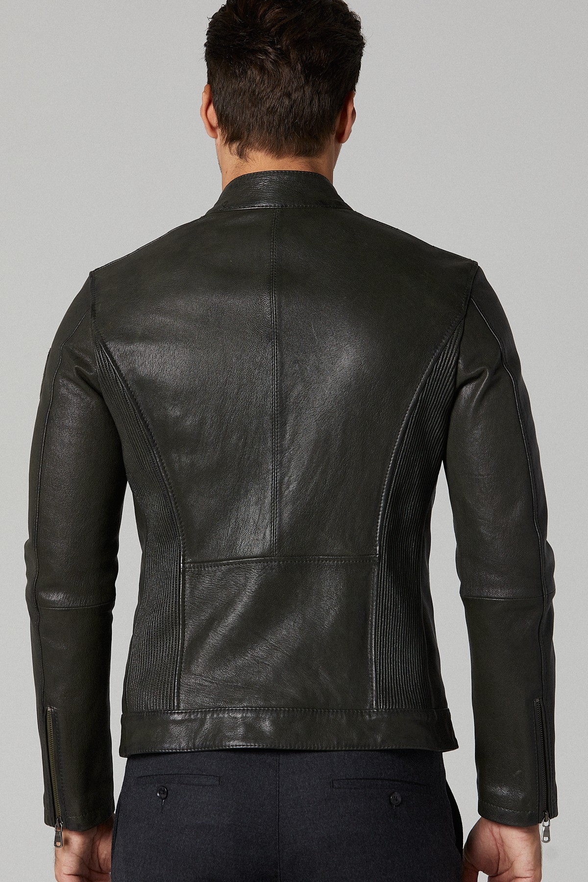 Men's Leather Moto Jacket in Black | Smart Fit Jacket in USA