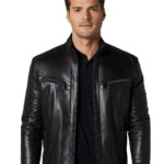 Men's 100% Real Black Leather Sport Viggo Jacket