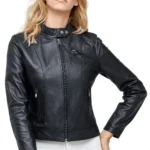 Eira Women's 100% Real Black Leather Biker Jacket