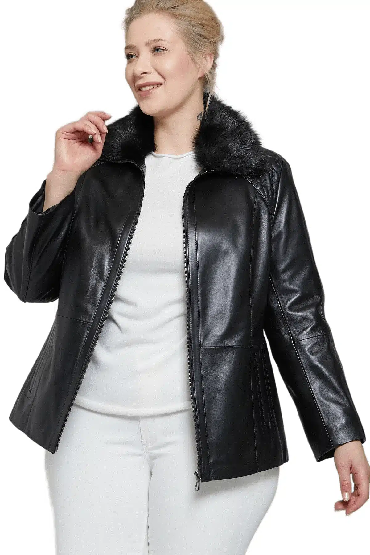 Fur Women’s Leather Jacket in Black (1)_result