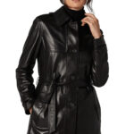 Milano Women's 100% Real Black Leather Coat