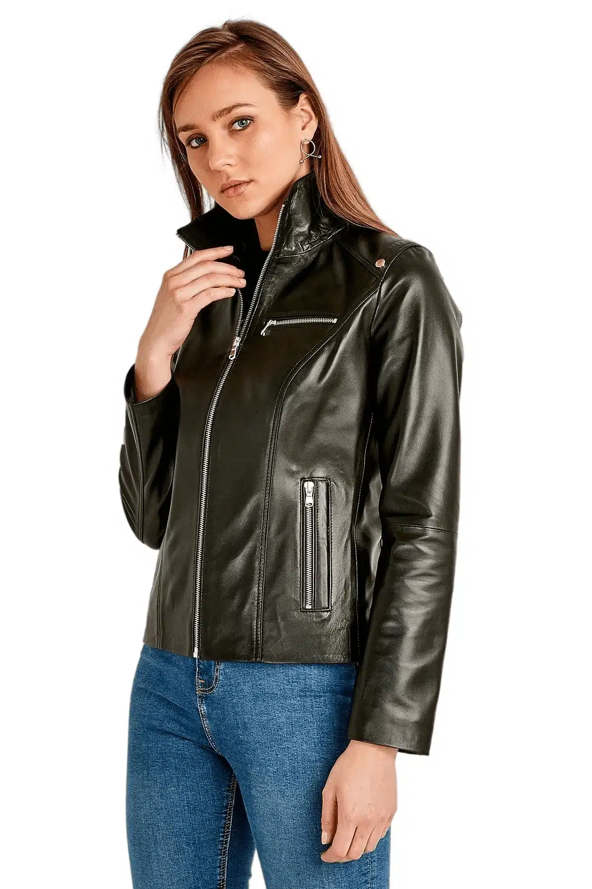 Stylish Black Women's Leather Jacket - Leather Biker Jackets