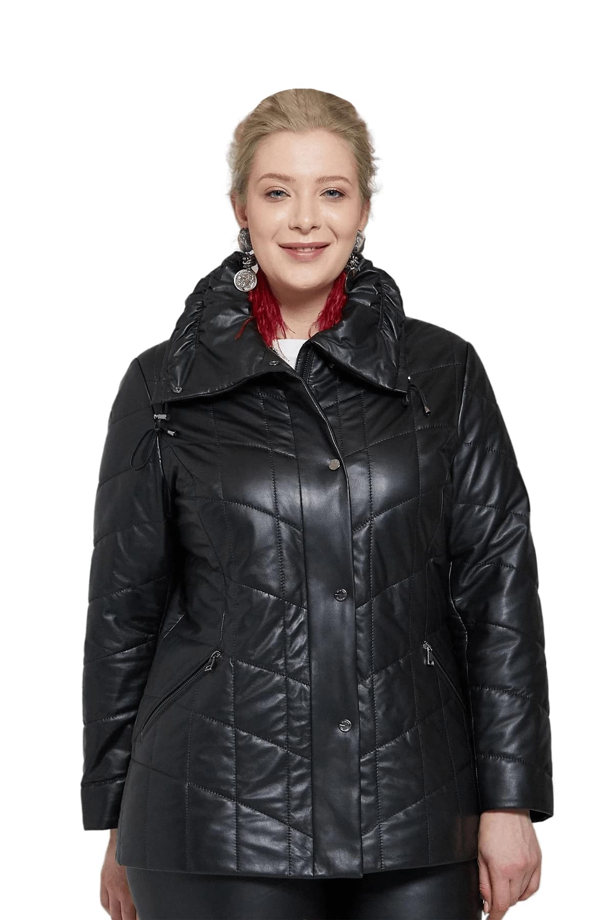 Women's 100 % Real Black Leather Stylish Jacket
