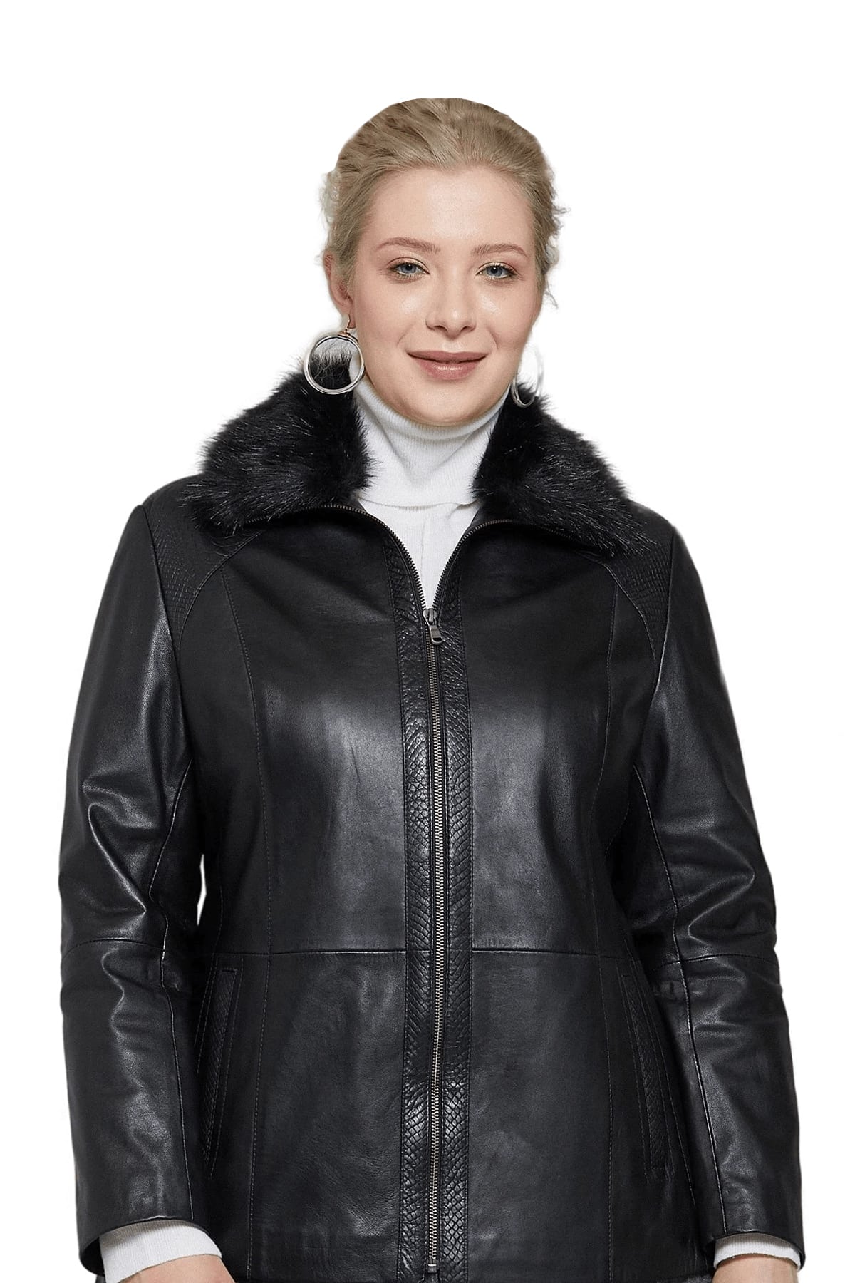 Ladies Oversized Bomber Fur Collar Aviator Jacket Womens