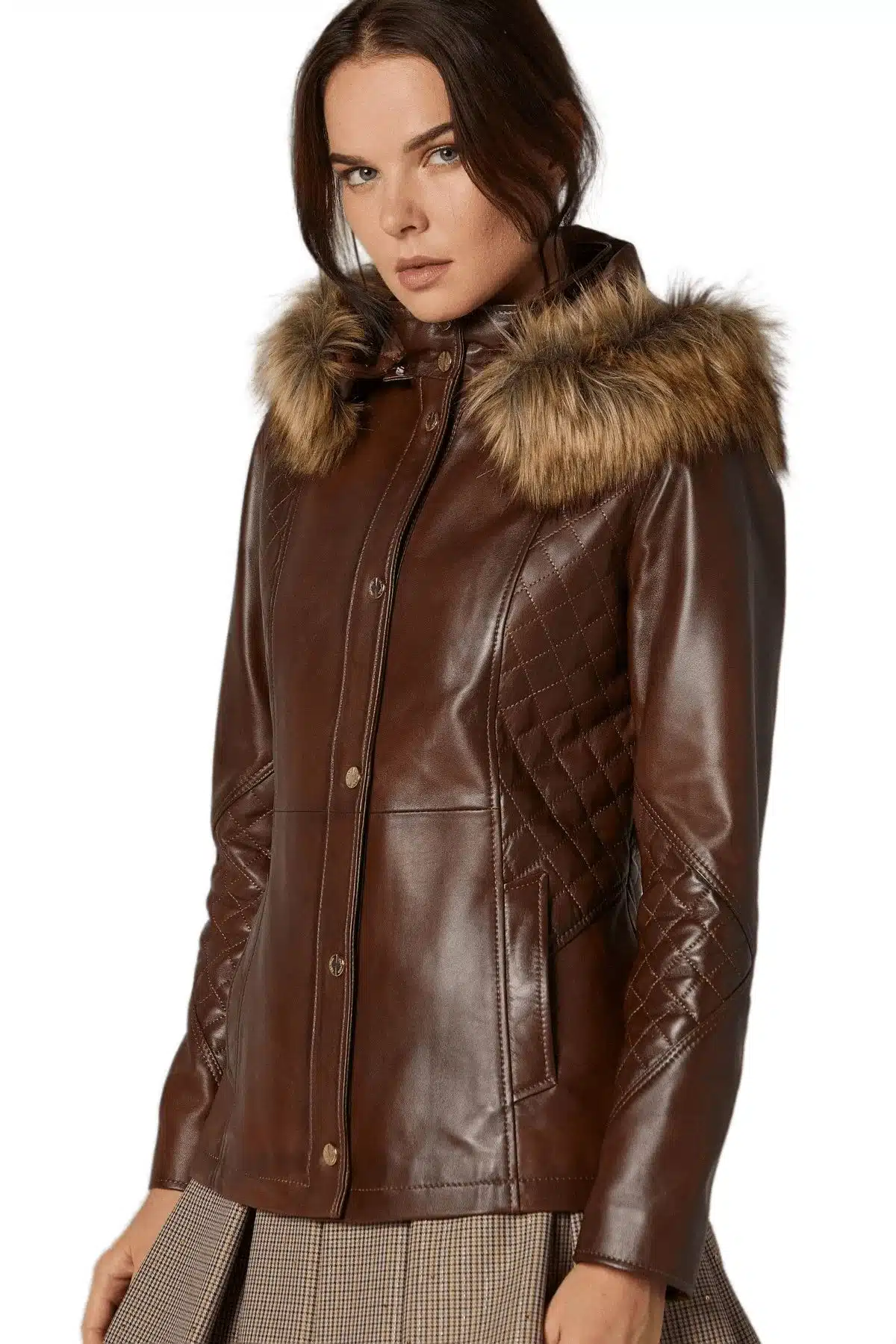 Women’s Fur Hooded Brown Leather Jacket (3)_result