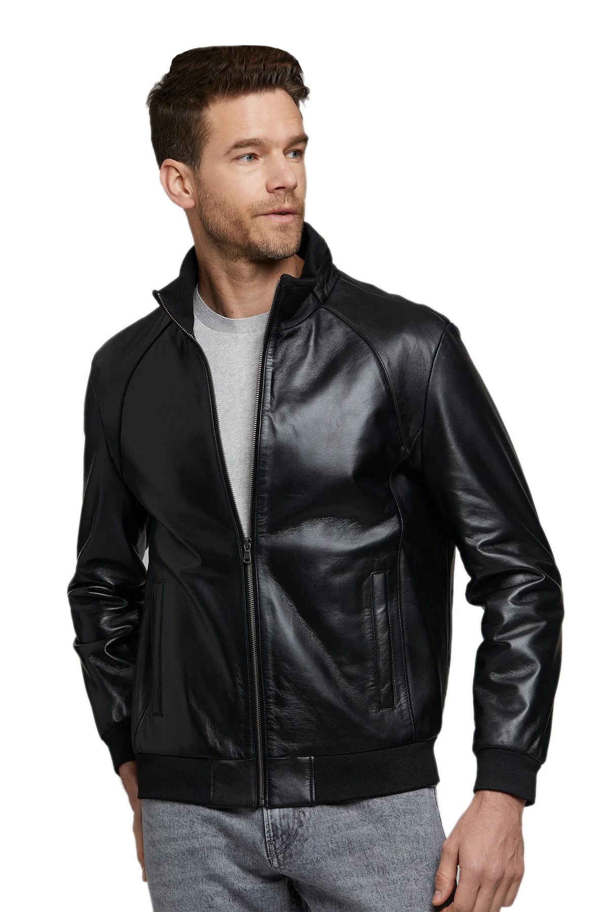 Mens Black Leather Jacket