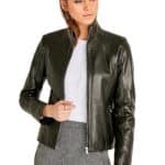 Chessie King Women's 100% Real Black Leather Jacket