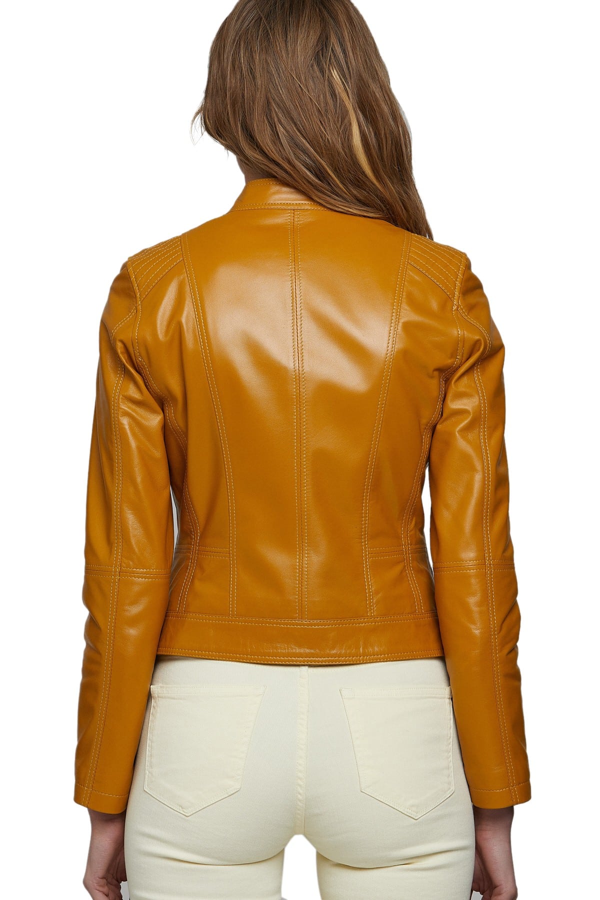 Yellow Womens Leather Jacket