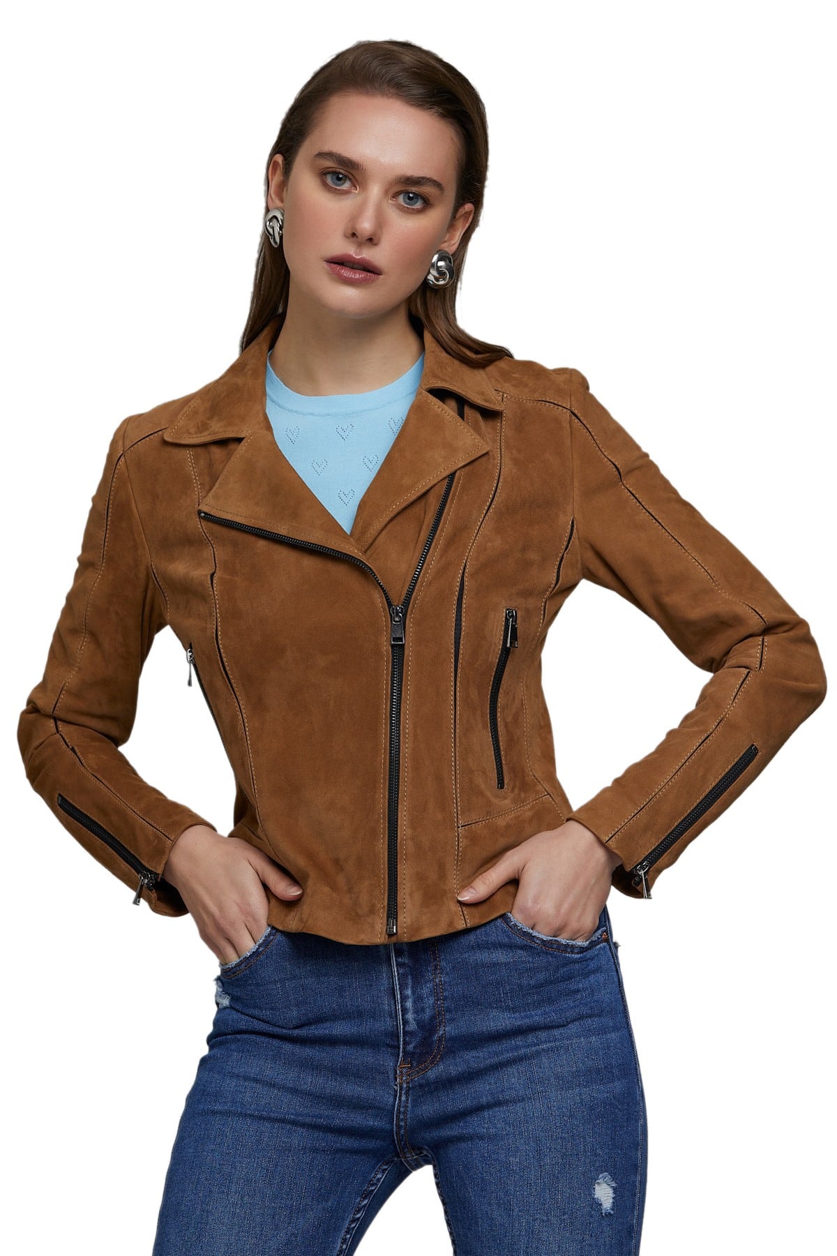 moto suede leather jacket