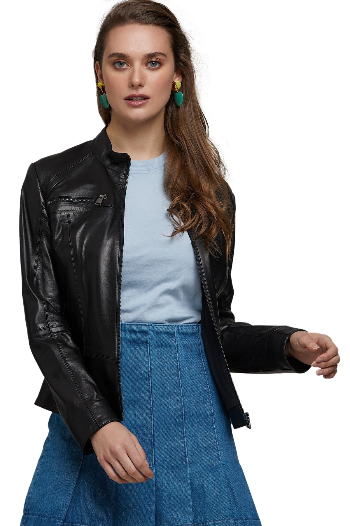 Leather Motorcycle Jacket Womens in Black for Sale in Florida