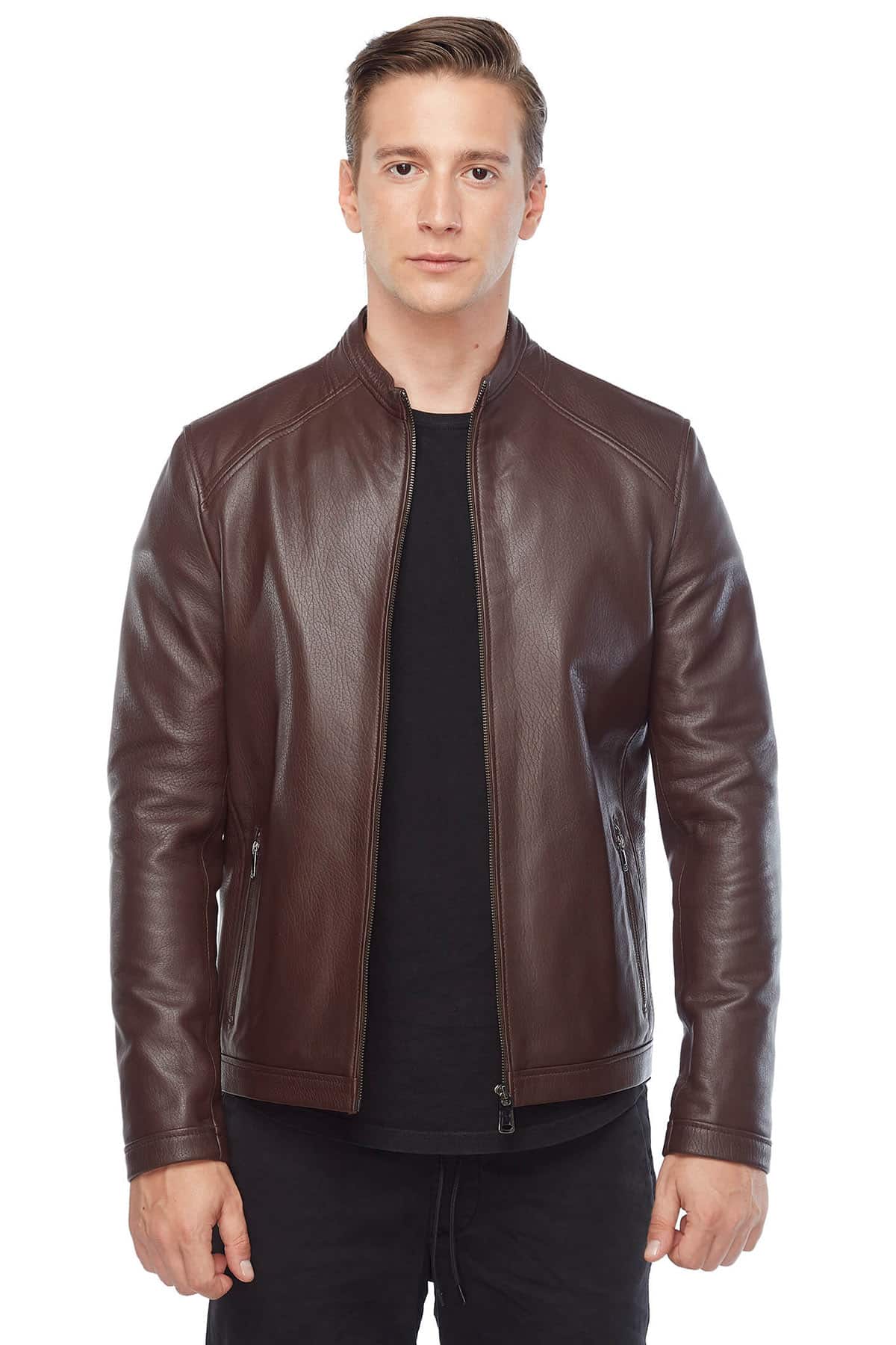 Jason Shah Brown Jumbo Leather Jacket - Urban Fashion Studio