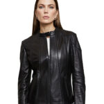 Julia Women's 100% Real Black Leather Classy Biker Crop Jacket