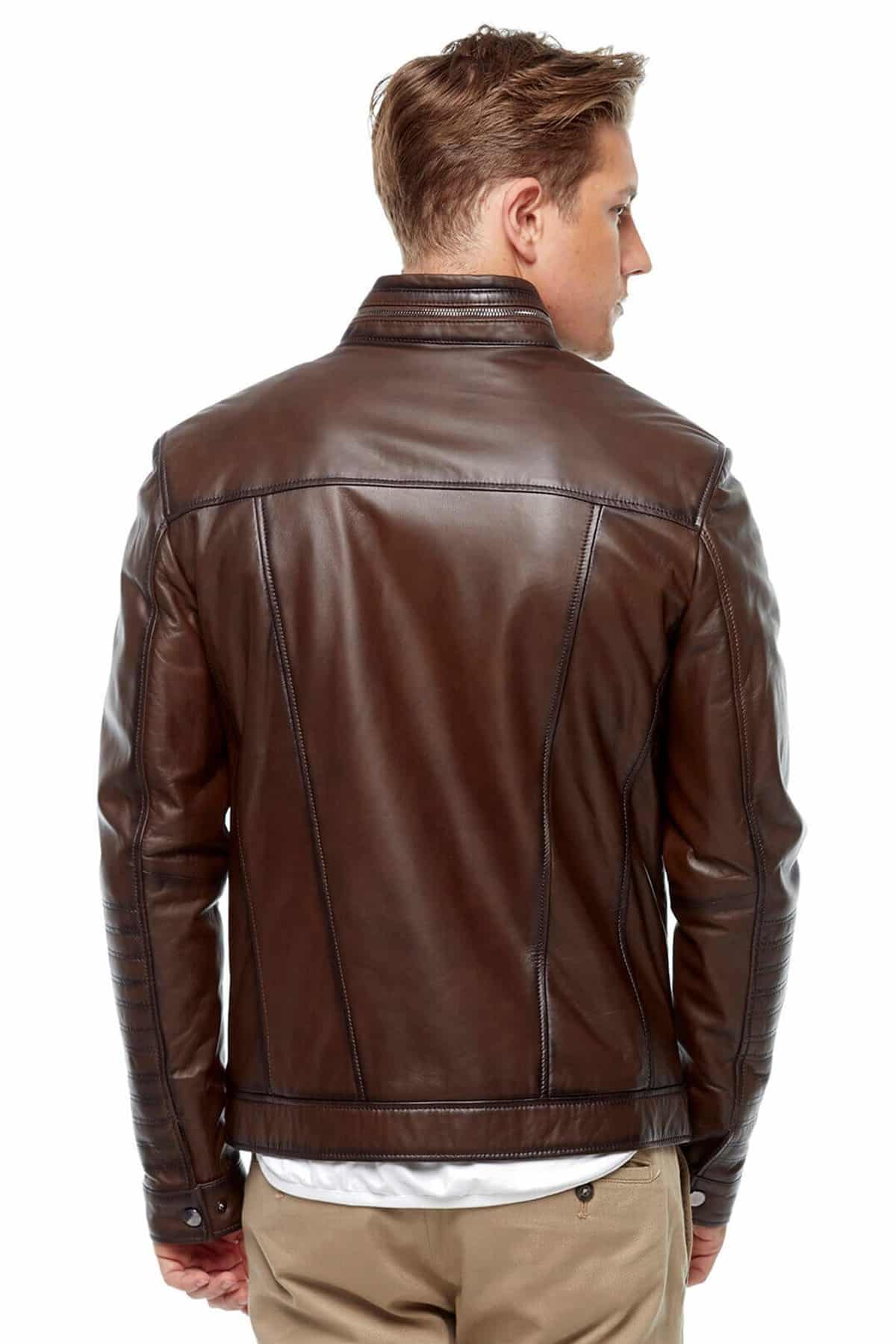 Blackout Brown Mens Leather Fashion Jacket2