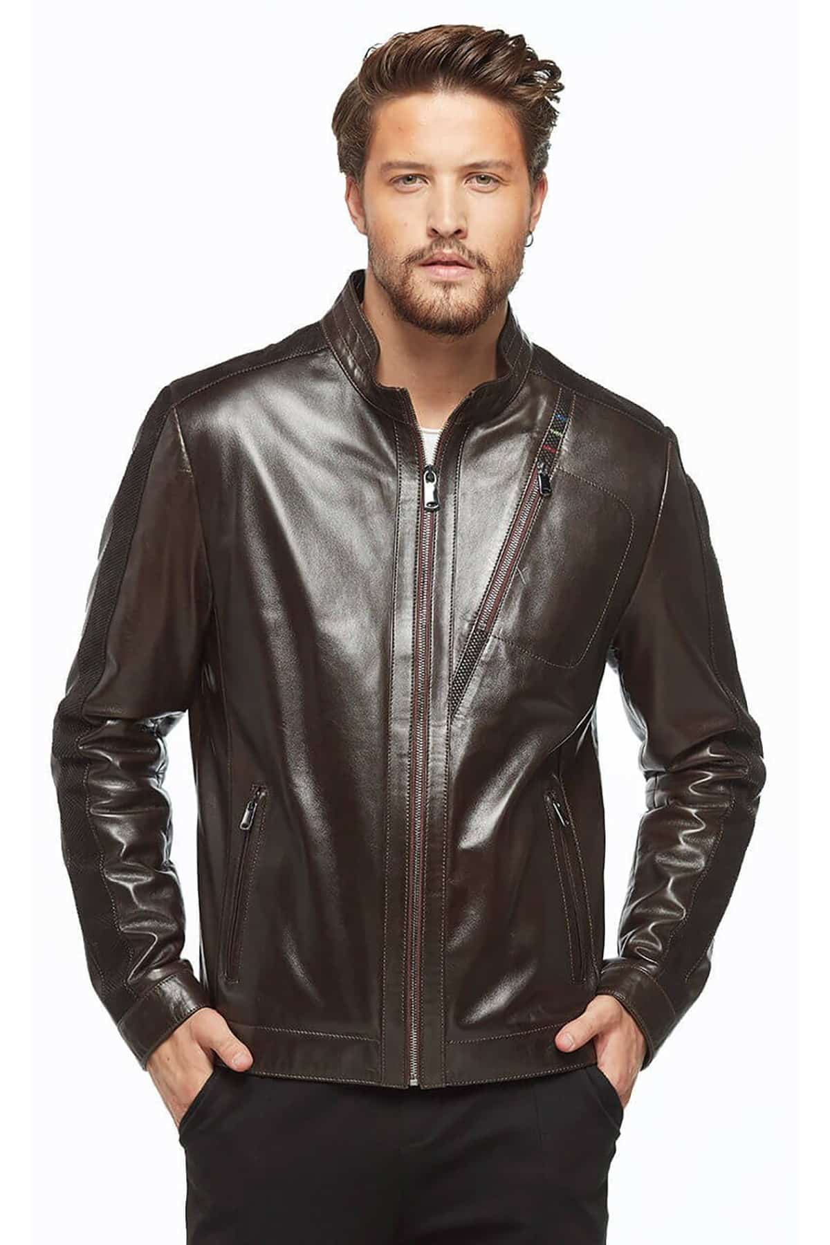 Buy Mens Quilted Black Leather Motorcycle Jacket | LucaJackets