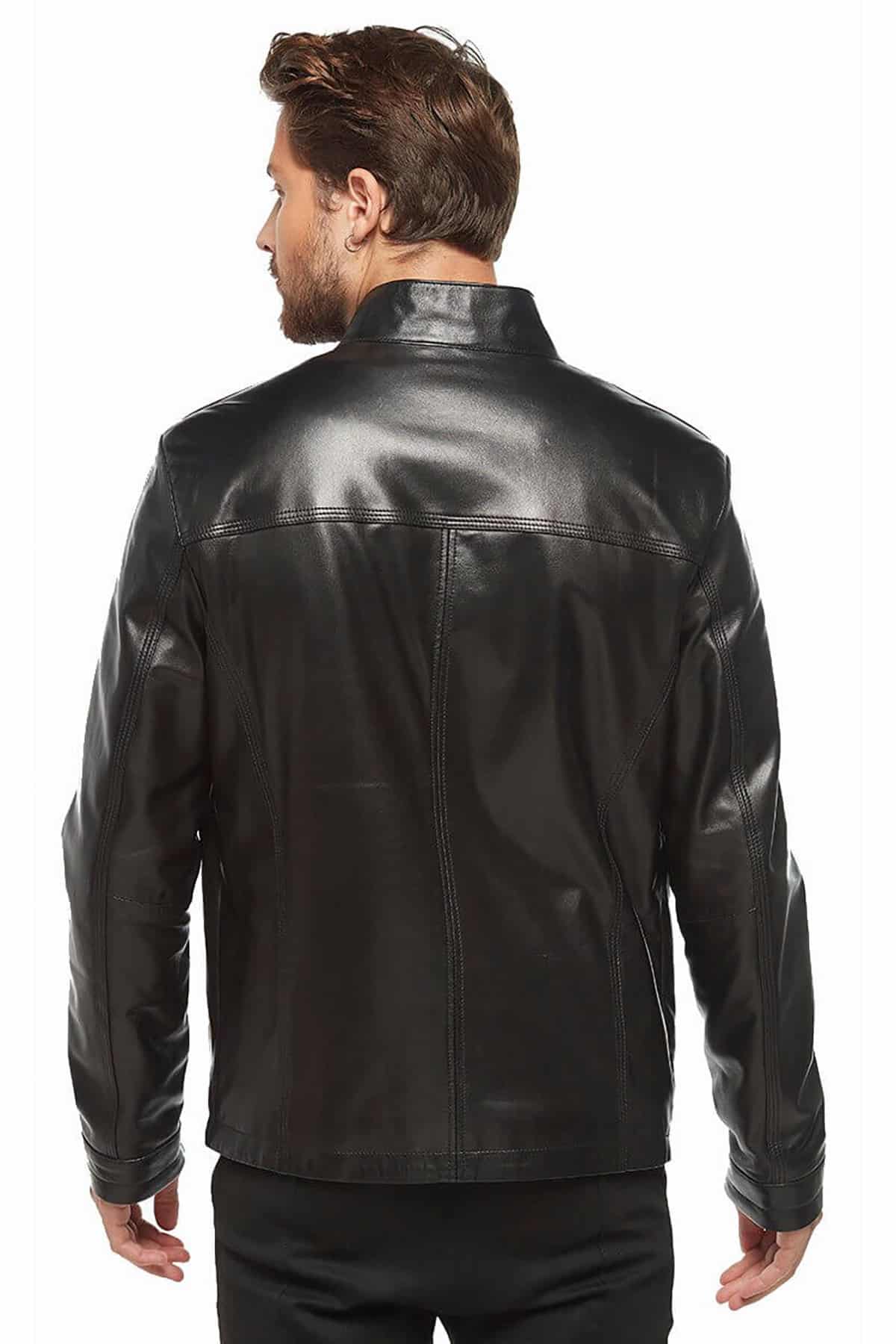 Men’s Classic Leather Jacket in Black2