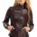 Mercedes Coca Women's 100% Real Coca Brown Leather Jacket