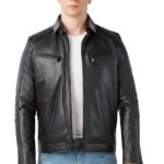 Carlo Men's 100% Real Black Leather Jacket
