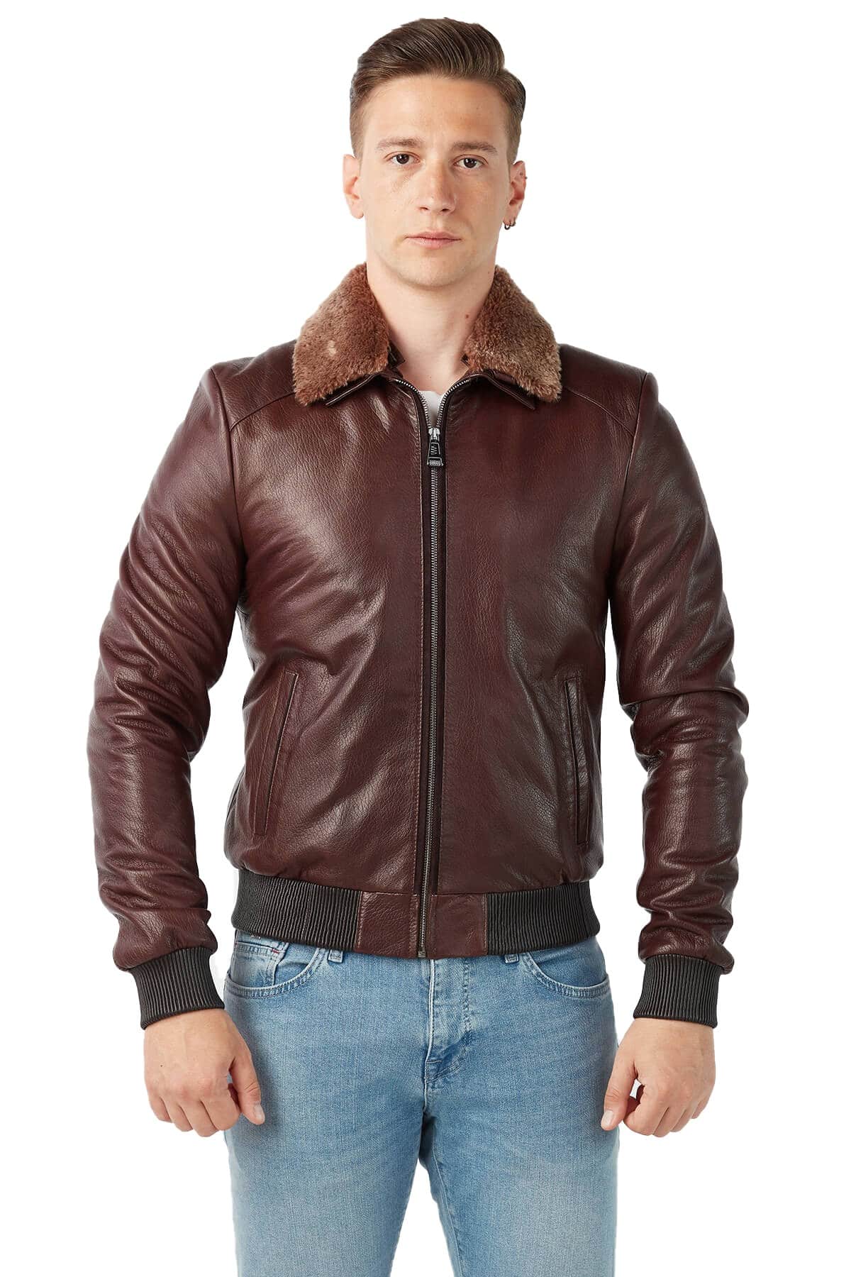 genuine-leather-collar-sheepskin-brown-jumbo-coat-2