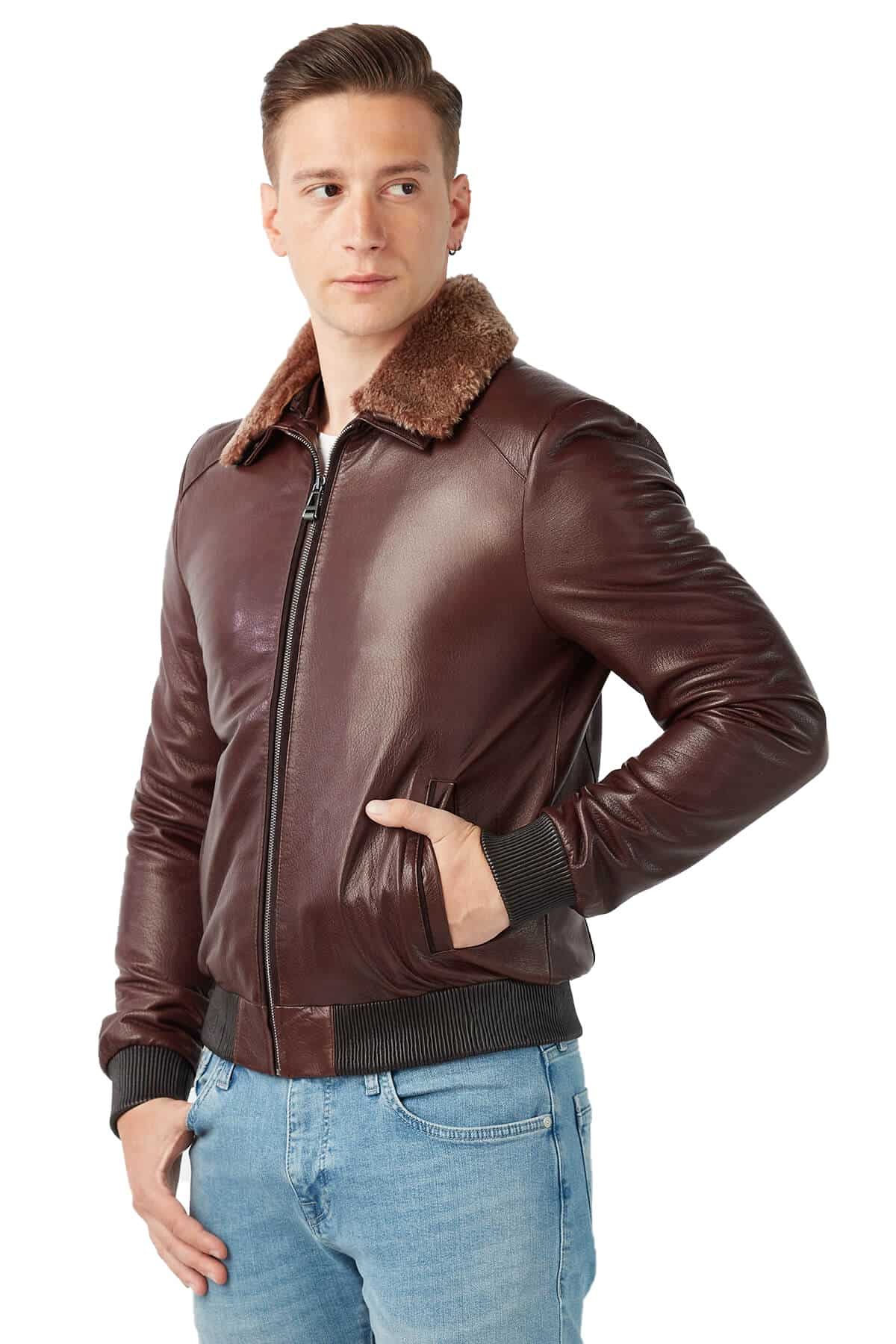 genuine-leather-collar-sheepskin-brown-jumbo-coat-4
