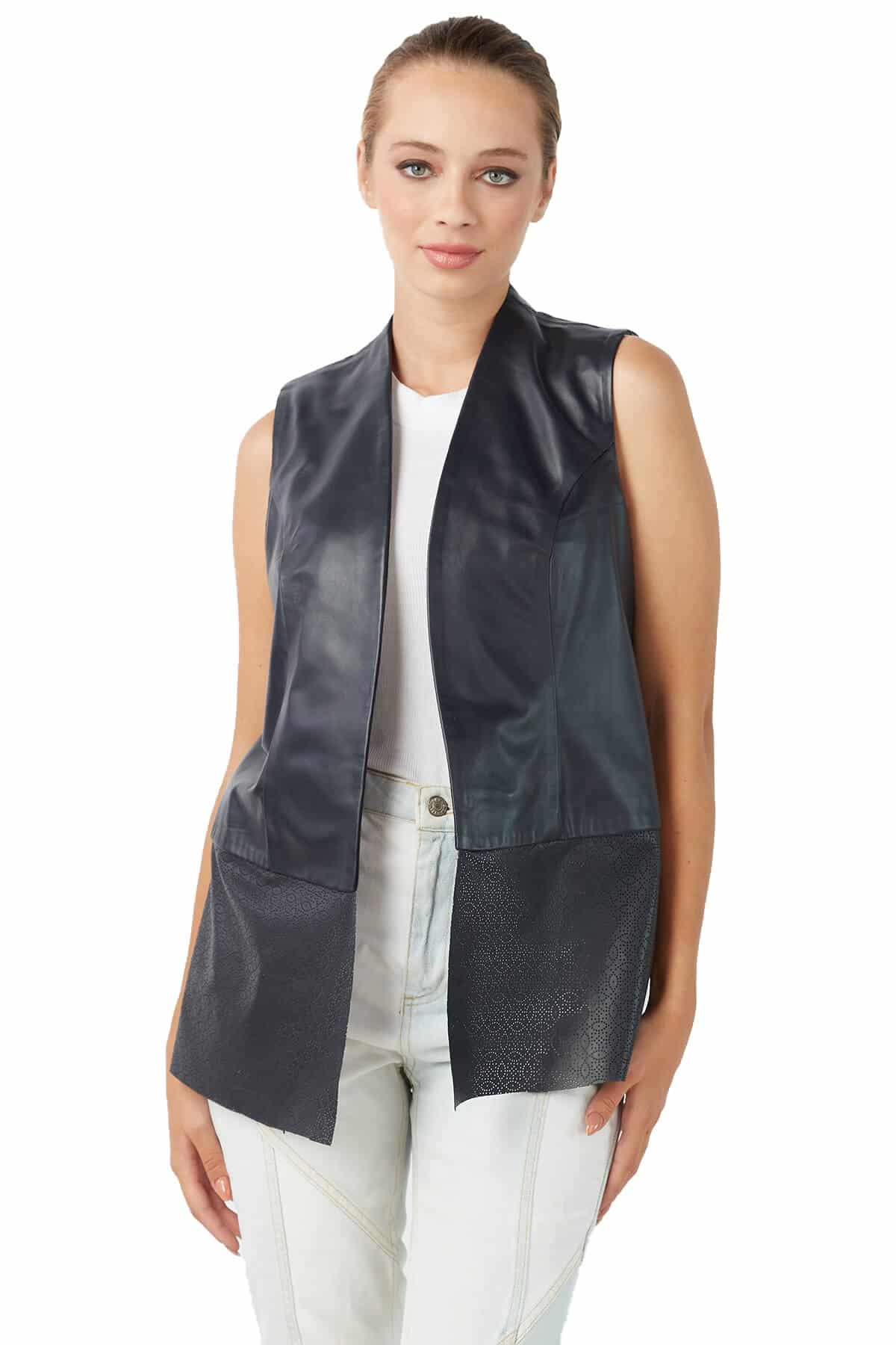 Most Stylish Women's Leather Vest Available for Sale - UFS