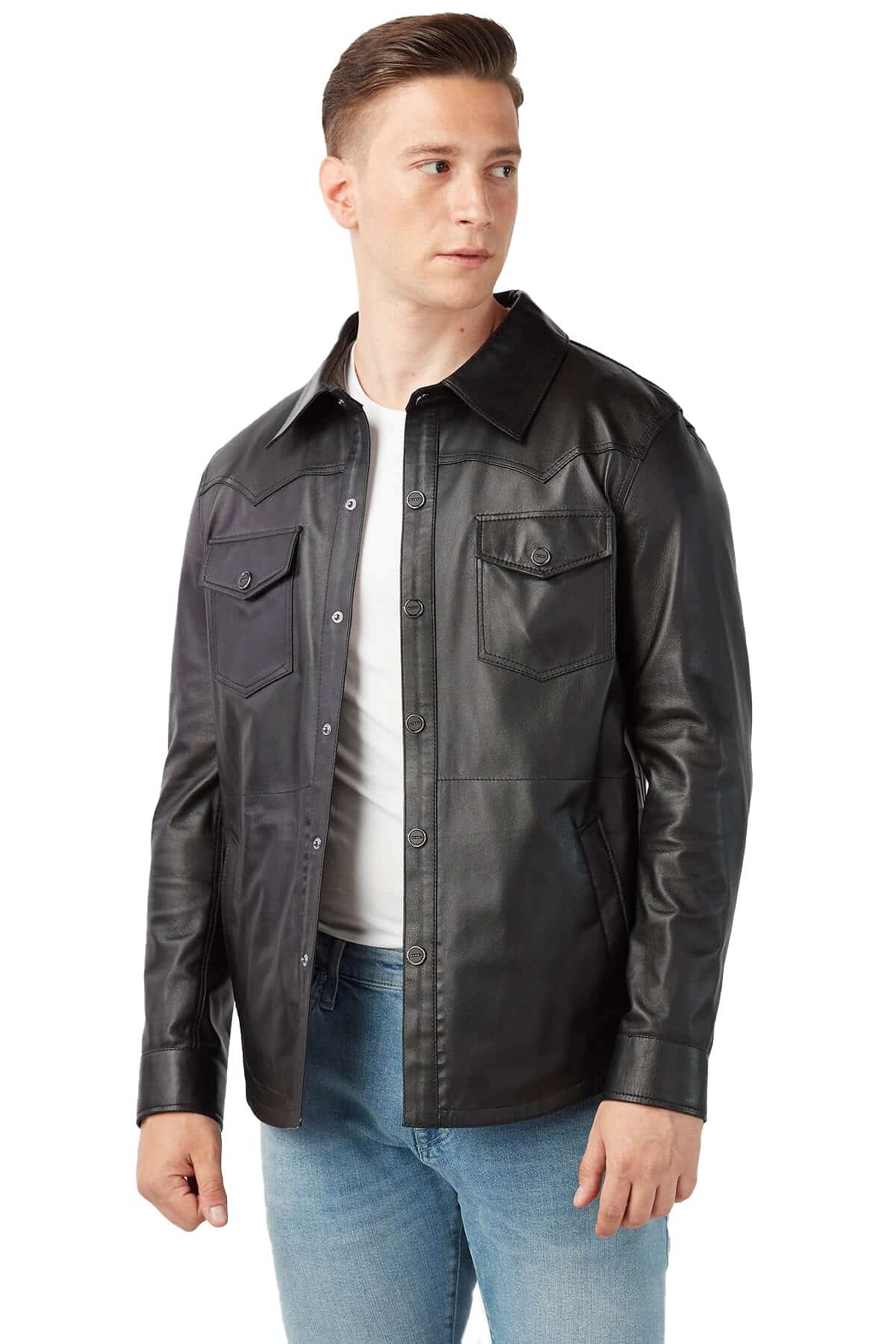 Guido Men's 100 % Real Black Leather Jacket