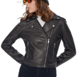 Nikita Women's 100% Real Black Leather Brando Style Full Grain Biker Jacket