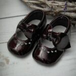 Baby 100% Real Claret Red Leather Shoes