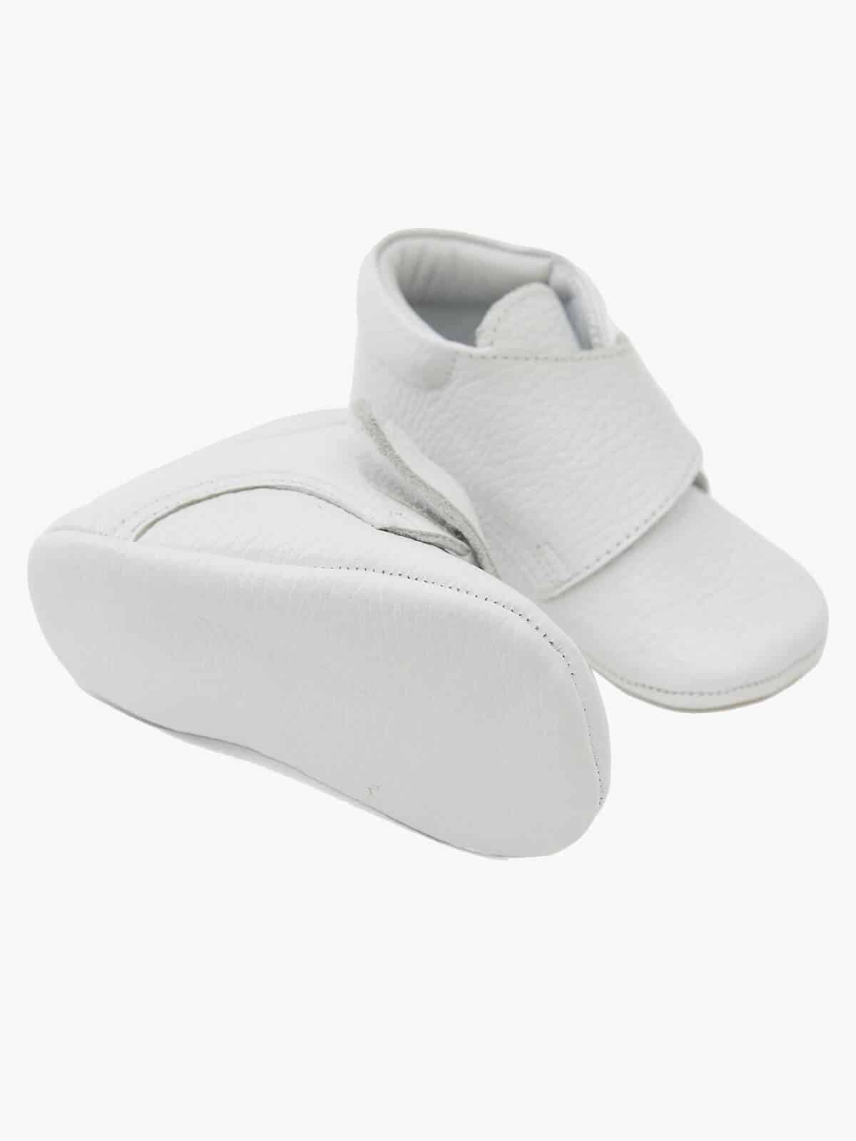 Baby 100% Real White Leather Velcro Boots