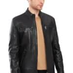 Kimmich Men's 100% Real Black Leather Stylish Jacket