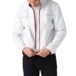 Larry Men's 100% Real White Leather Double Faced Jacket